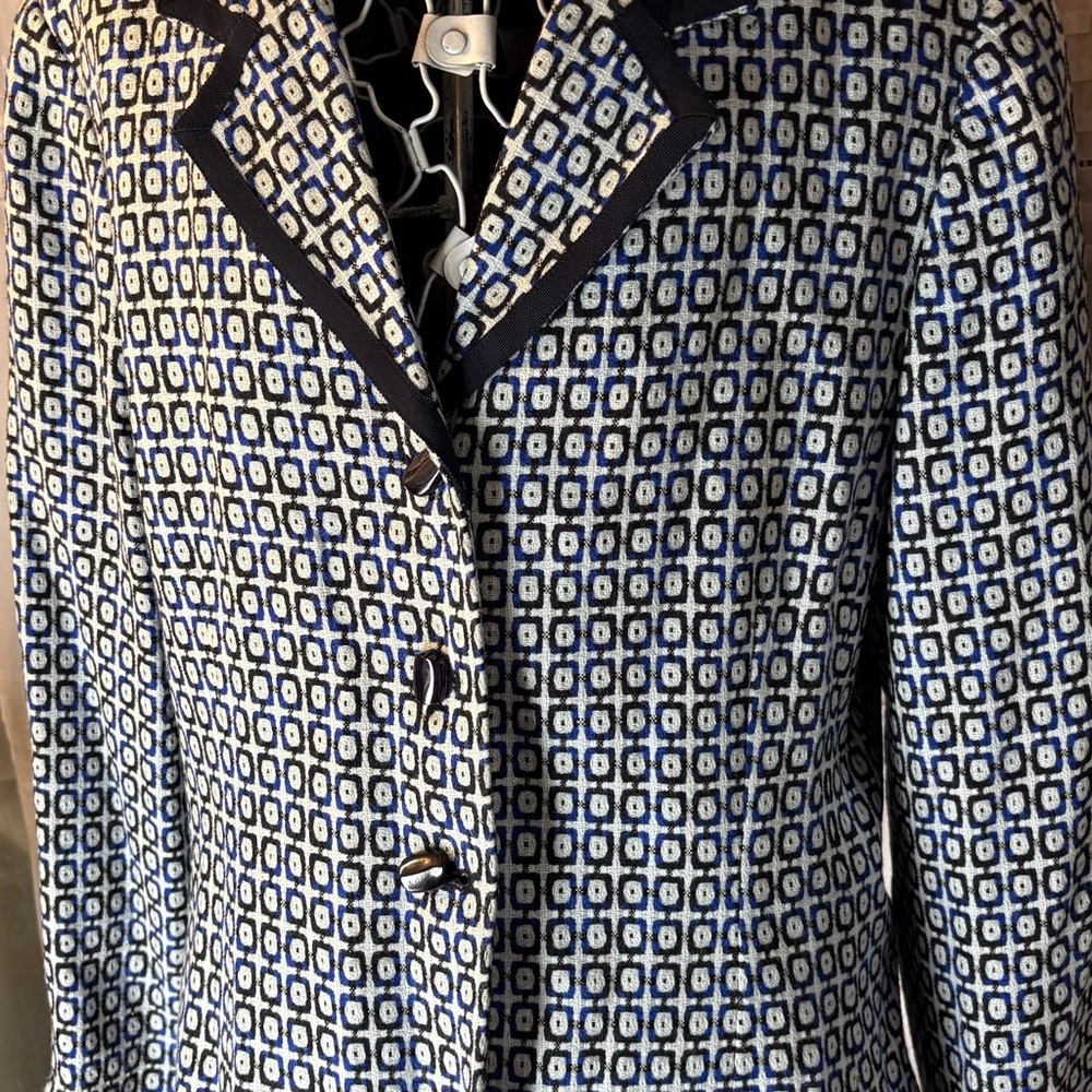 Stylish Business Ware Blue Patterned Women's Jacket - Mob Wife Style